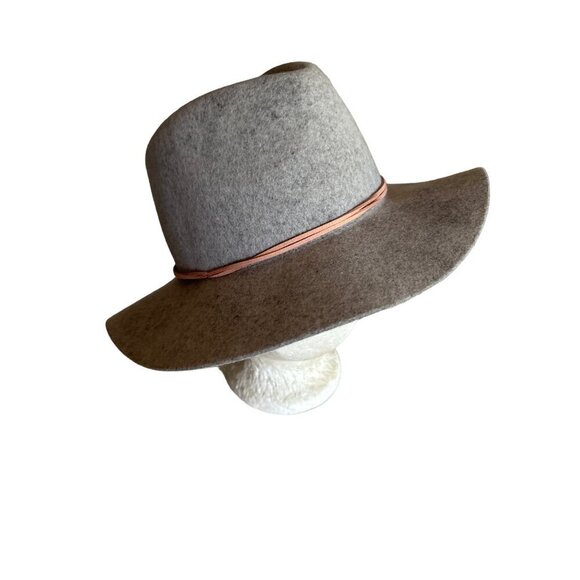 Abercrombie & Fitch Womens Wool Fedora Hat Gray With Pink Band - Picture 3 of 6